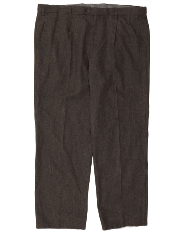 Pantaloni de costum obișnuiți pentru bărbați Marks & Spencer L38 L29 poliester gri