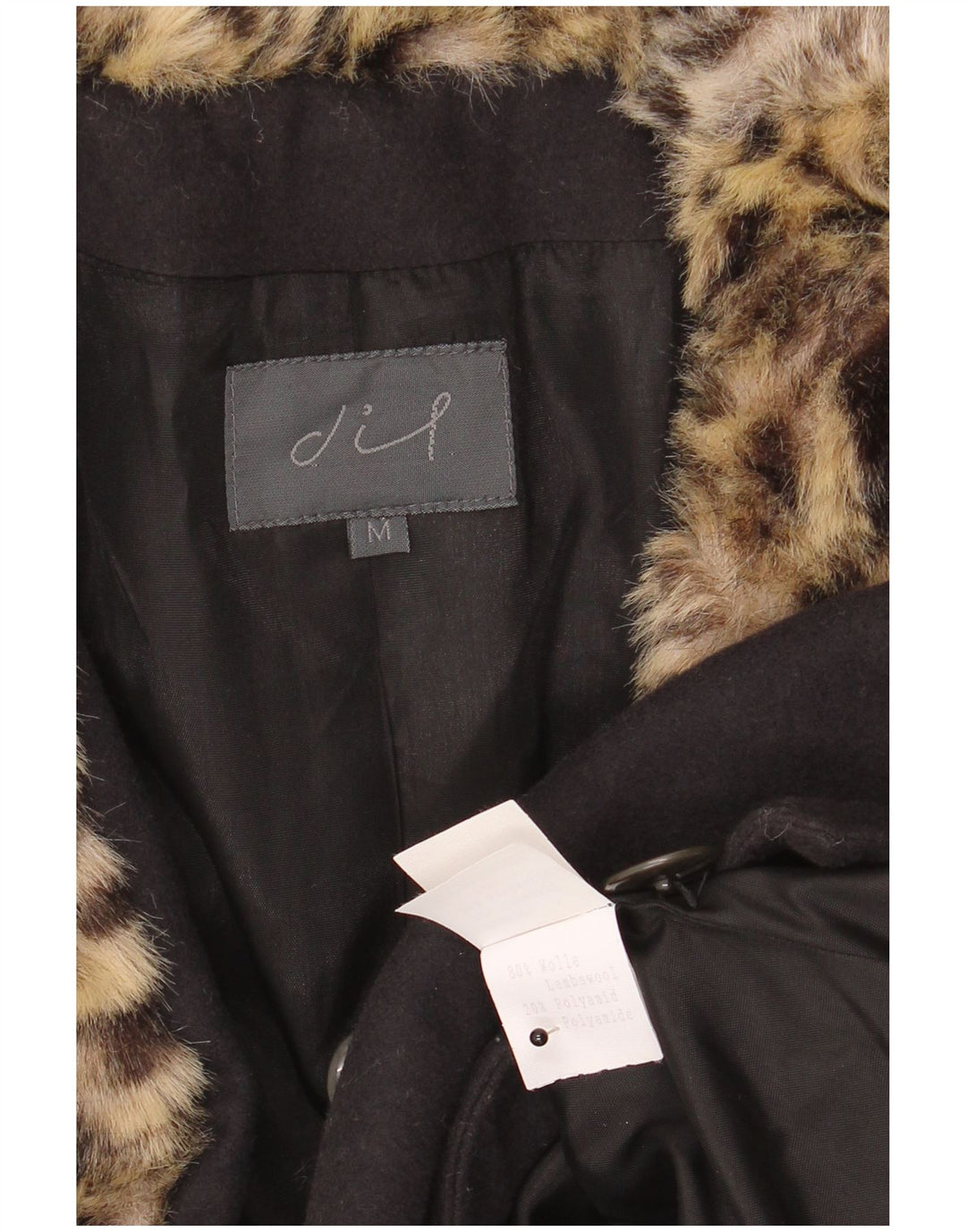 Jachetă vintage pentru femei crop blazer UK 14 Medium Black Animal Print