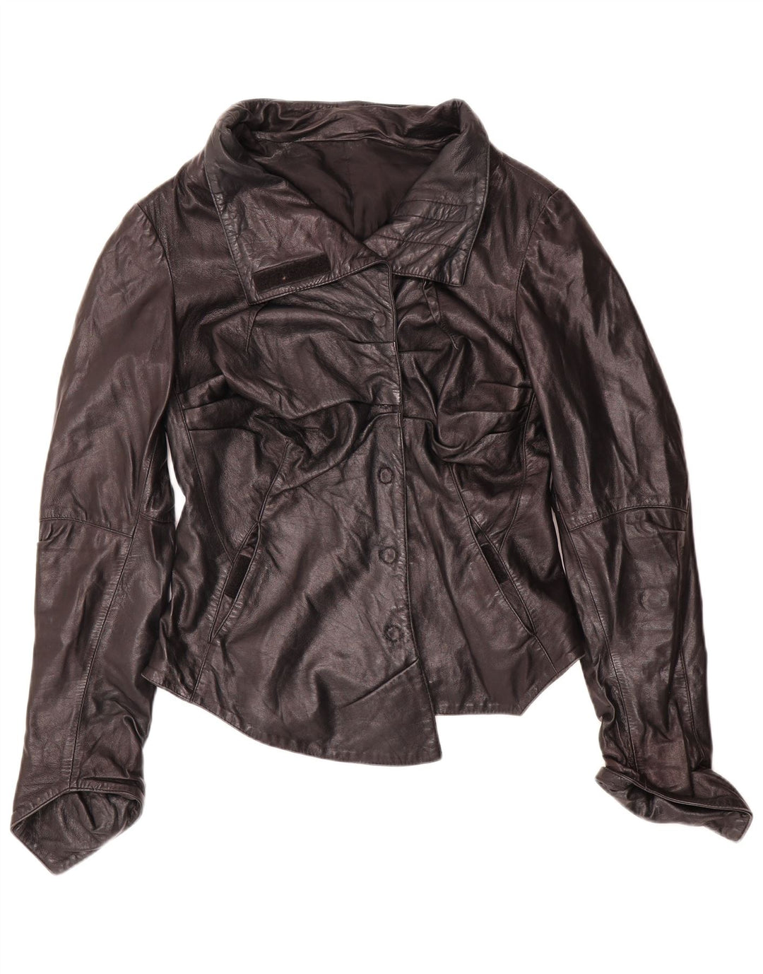 Jachetă motociclist din piele vintage pentru femei UK 12 Medium Black