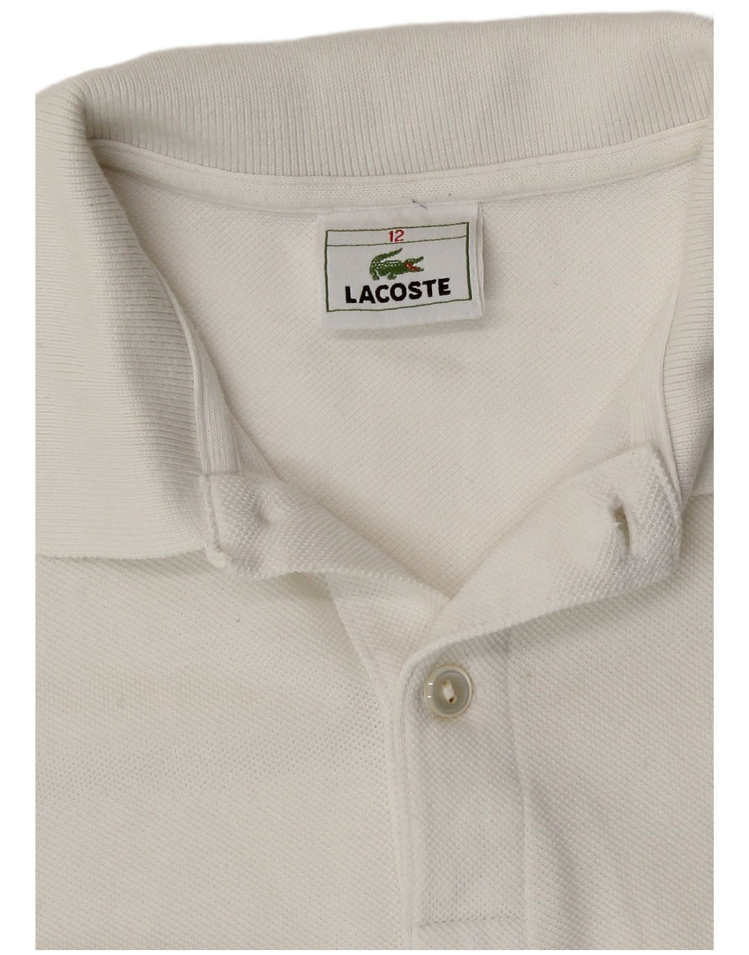 Tricou polo Lacoste pentru baieti 11-12 ani bumbac alb