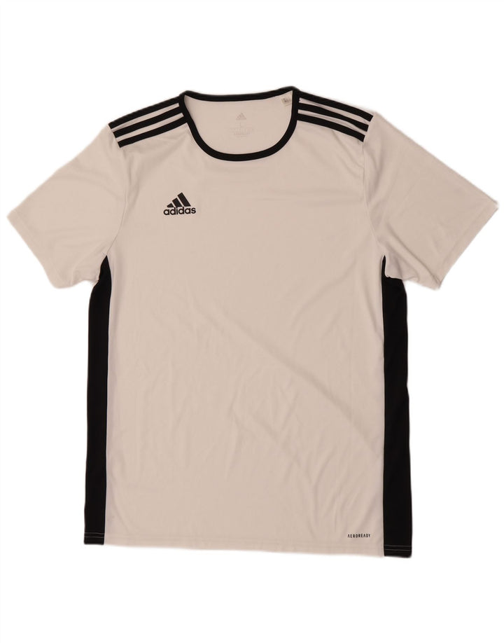Tricou pentru bărbați Adidas Aeroready Top mare, alb, poliester color bloc