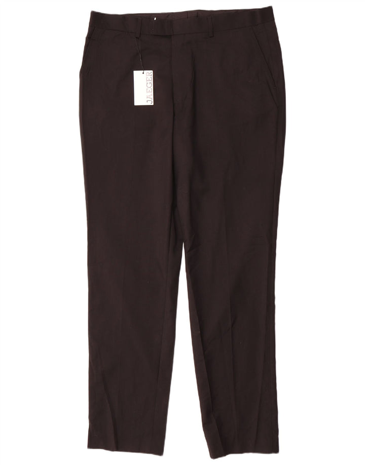 Pantaloni casual subțiri pentru bărbați Jaeger L38 L33 Lână neagră