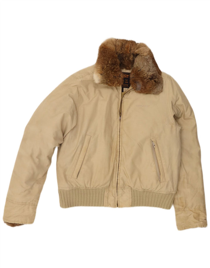 Jachetă căptușită Woolrich pentru femei UK 14 Medium Beige Bumbac