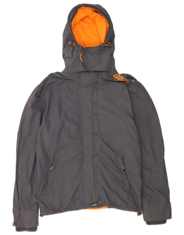 Superdry Mens The Windcheater Graphic Windbreaker Jacket UK 42 XL Grey