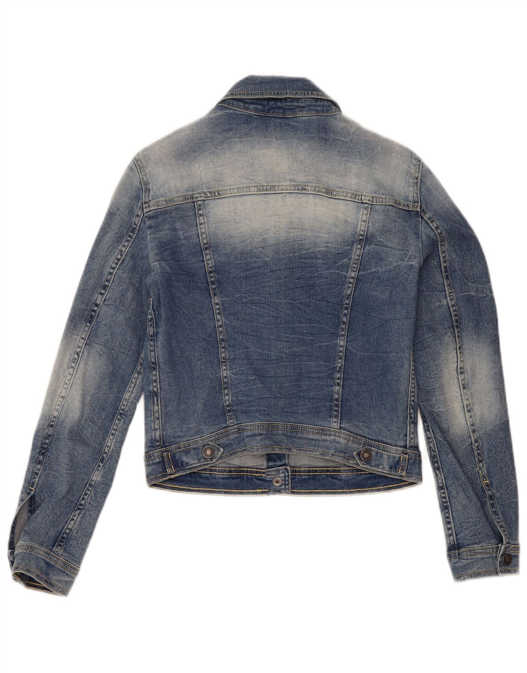 Jachetă de blugi pentru femei Benetton UK 10 Small Blue Bumbac