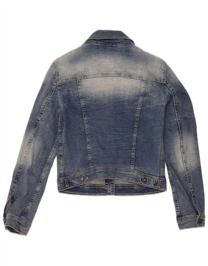 Jachetă de blugi pentru femei Benetton UK 10 Small Blue Bumbac
