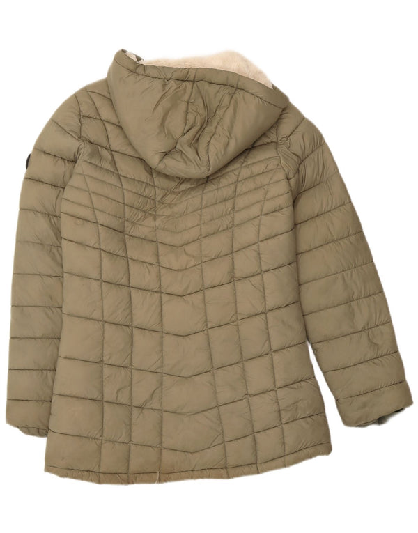 Jachetă căptușită pentru fete Dkny Sherpa 14-15 ani, mare, kaki, nailon