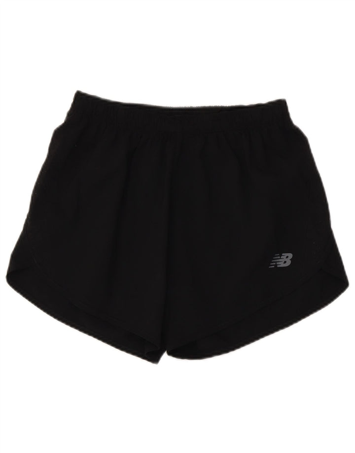 Pantaloni scurti sport New Balance pentru femei, poliester negru mic