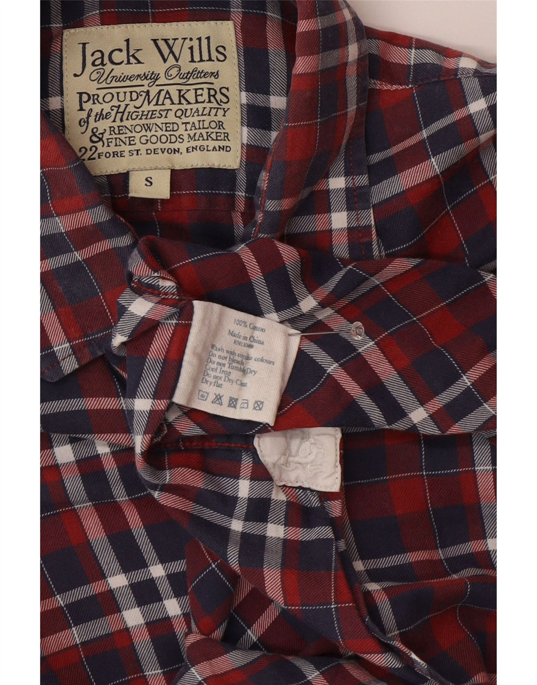 Cămașă Jack Wills pentru bărbați, bumbac cu carouri mici, roșii