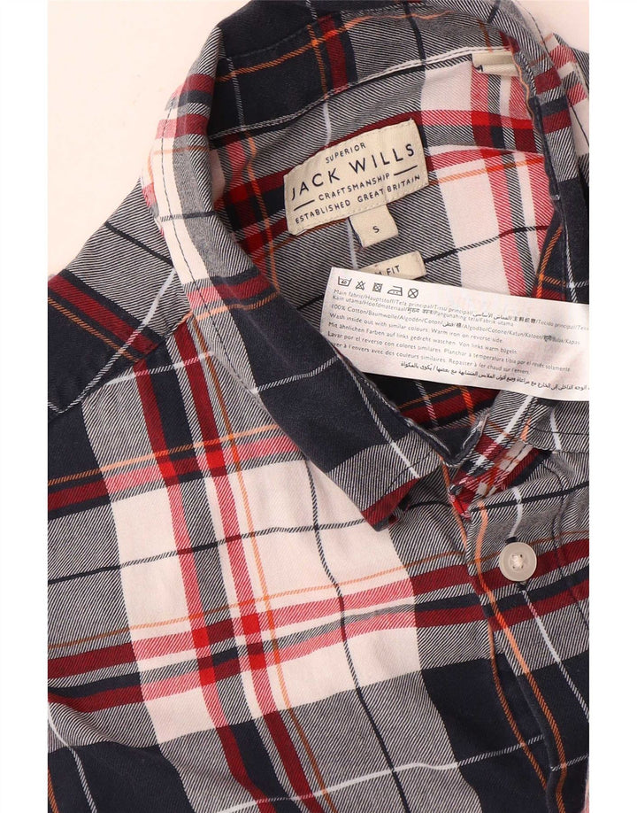 Cămașă Jack Wills pentru bărbați, slim fit, din bumbac cu carouri, albastru bleumarin