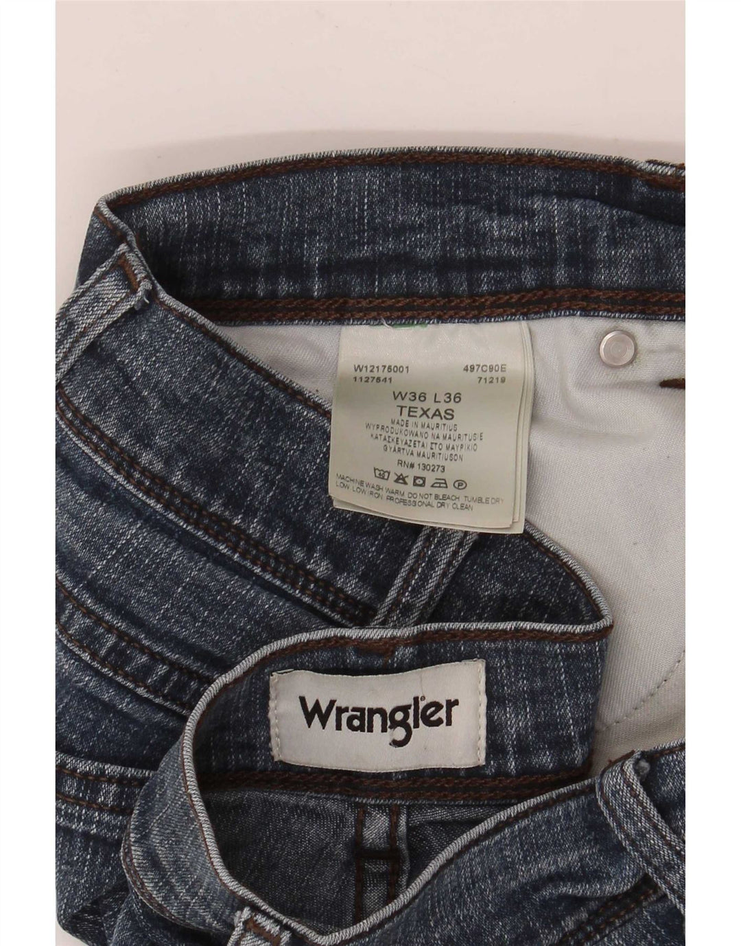 Blugi drepte pentru bărbați Wrangler Texas W36 L36 Bumbac albastru