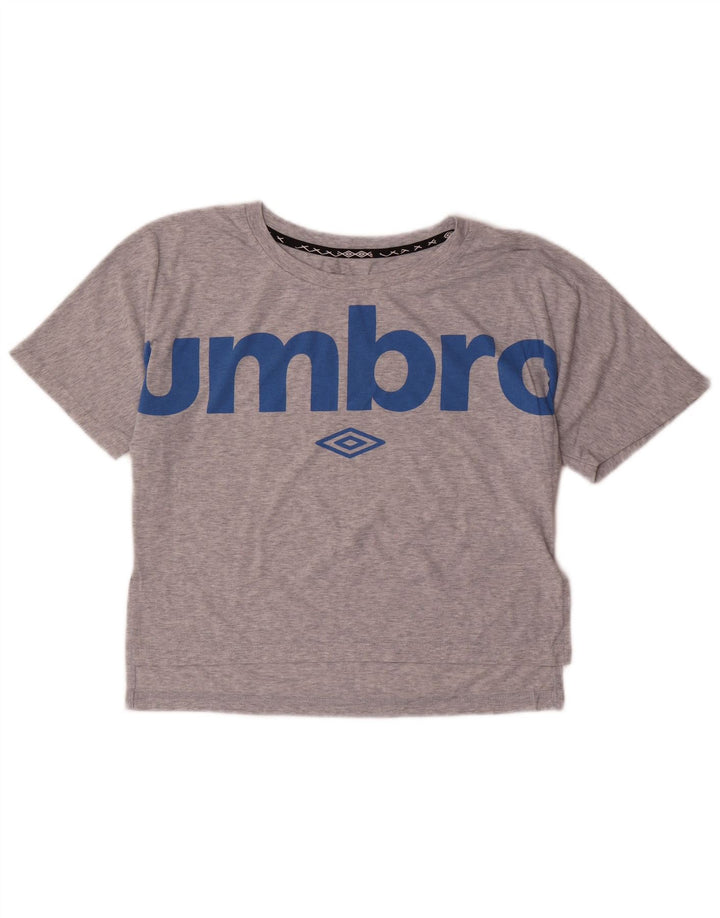 UMBRO Tricou cu grafic crop Top pentru femei UK 14 Poliester cu pete gri mediu