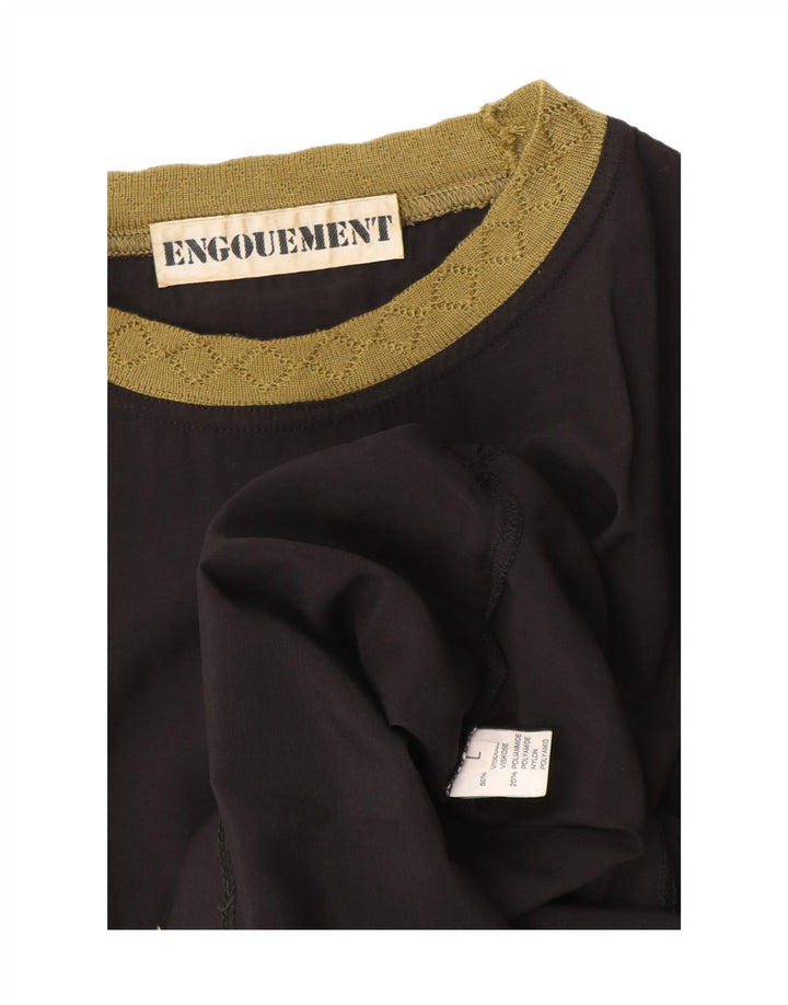 Tricou grafic vintage pentru bărbați Top mare, negru, viscoză