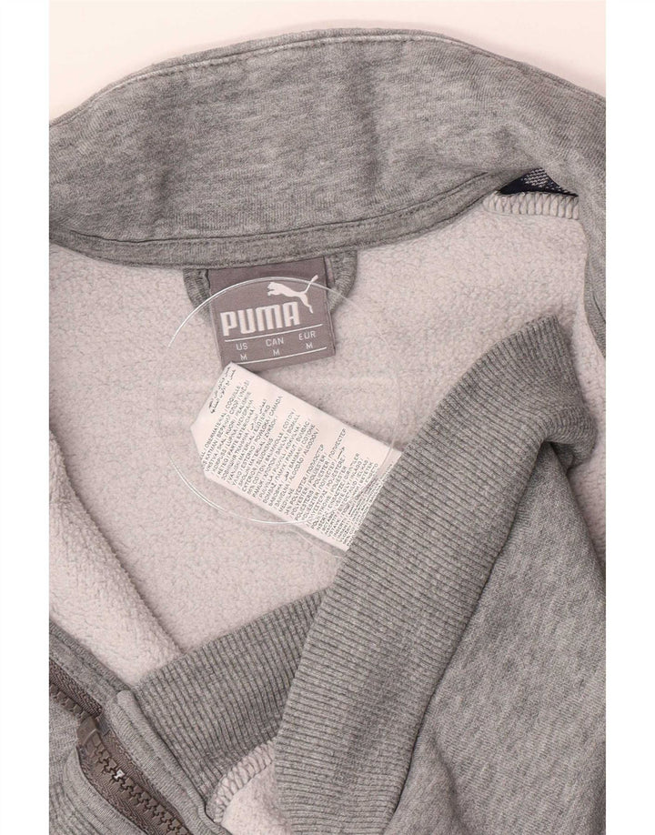 Jachetă de top pentru trening grafic Puma pentru bărbați, bumbac color bloc, gri mediu