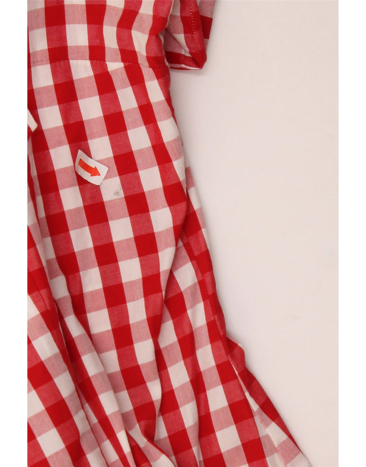 Cămașă cu mânecă scurtă pentru femei BENETTON UK 14 Medium Red Check