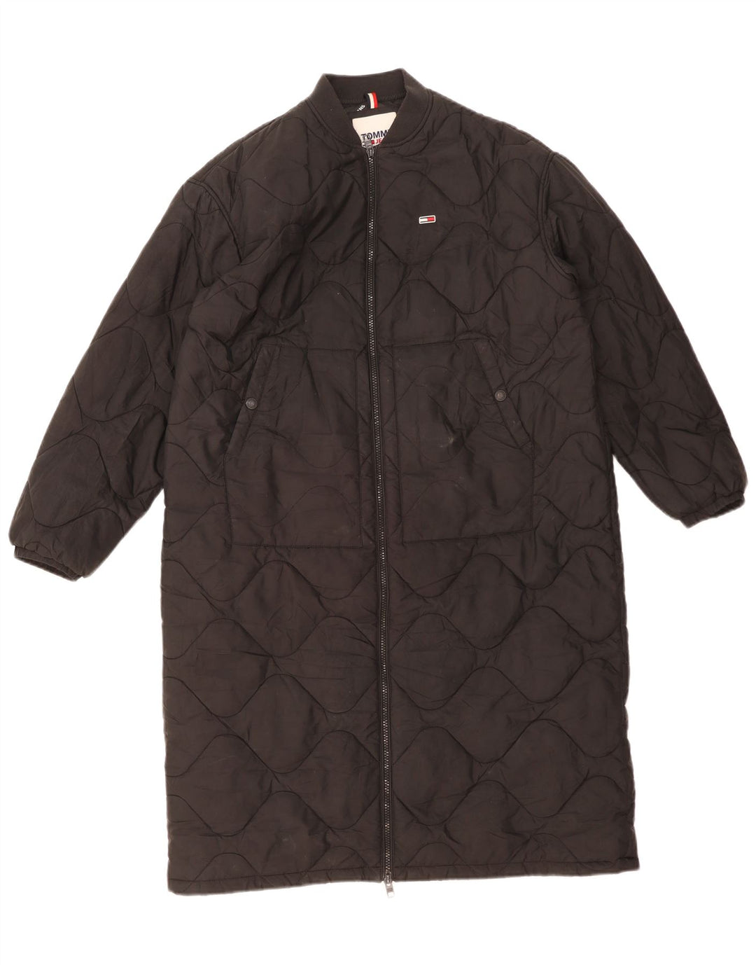 Palton căptușit supradimensionat pentru femei Tommy Hilfiger UK 10 Poliester negru mic