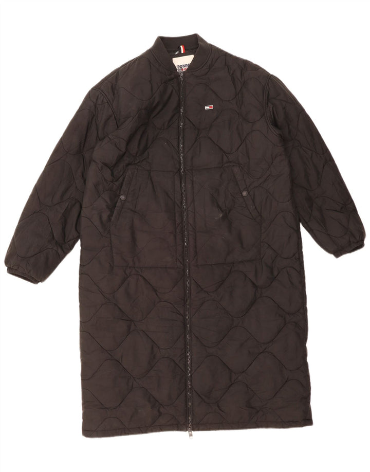 Palton căptușit supradimensionat pentru femei Tommy Hilfiger UK 10 Poliester negru mic