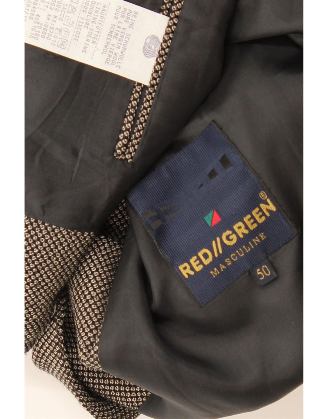 REDGREEN Jachetă pentru bărbați cu 3 nasturi EU 50 Lână mare cu pete gri