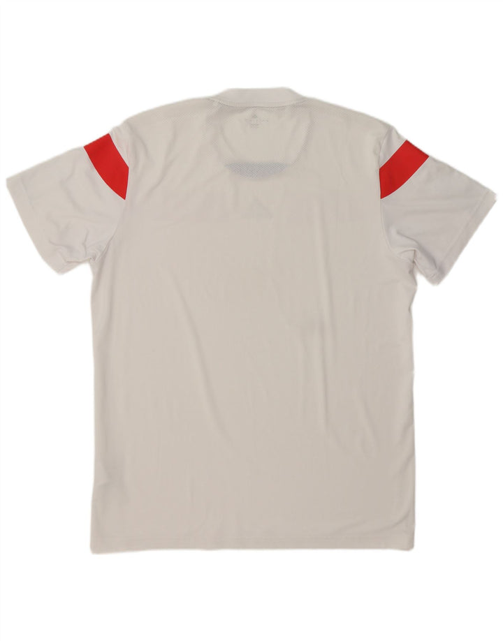 Tricou cu grafic Climacool Adidas pentru bărbați Top mare, alb, poliester color bloc