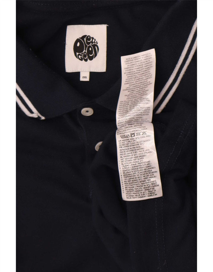 Tricou polo pentru bărbați Pretty Green, 2XL, poliester cu dungi bleumarin