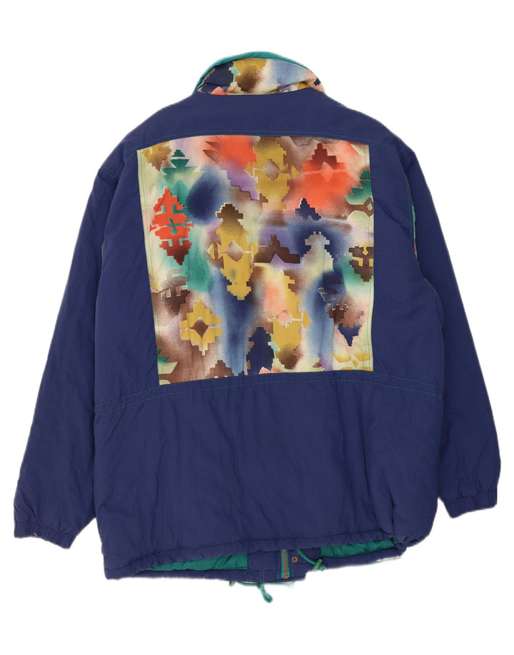 VINTAGE Mens Windbreaker Jacket UK 42 XL Navy Blue Geometric Polyamide Vintage Vintage and Second-Hand Vintage from Messina Hembry 