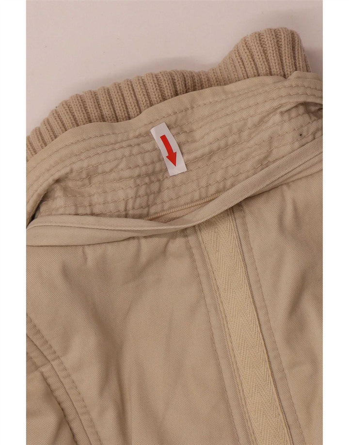 Jachetă căptușită pentru femei Zara UK 12 Medium Bej Bumbac Clasic