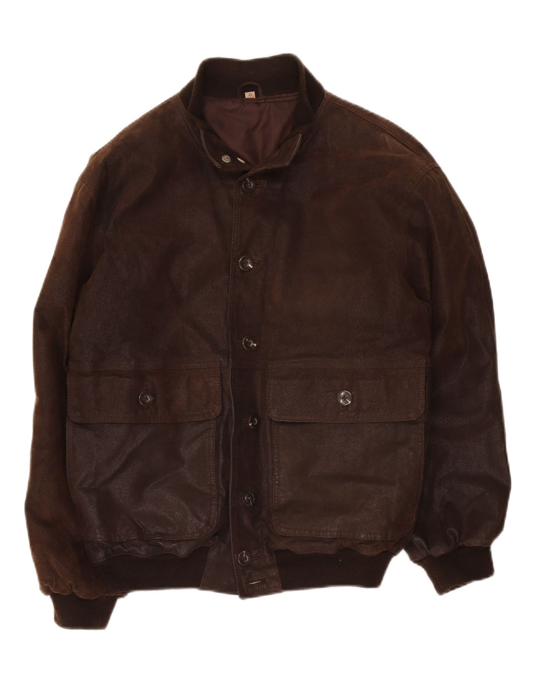 Jachetă Bomber din piele vintage pentru bărbați IT 48 Maro Mediu