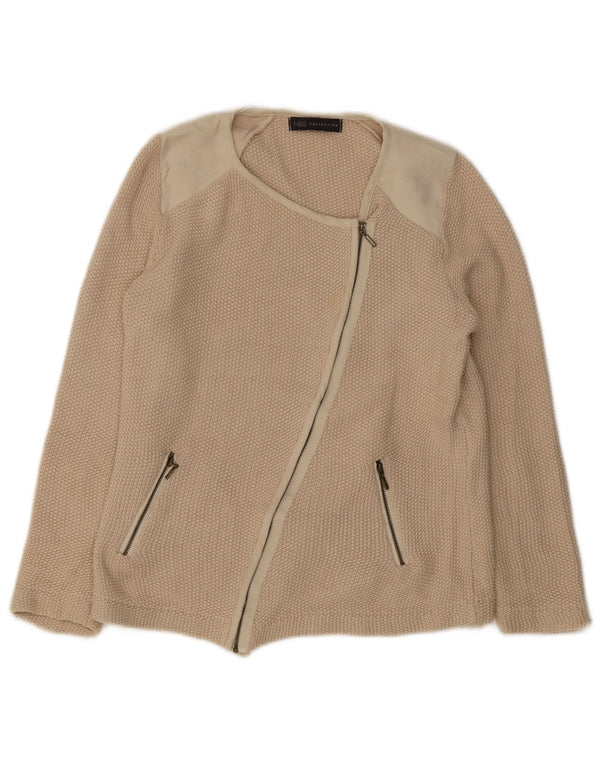 Pulover cardigan pentru femei Marks & Spencer UK 10 mic, bej, bumbac