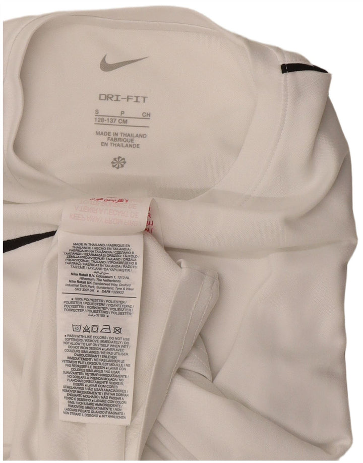 Tricou NIKE Dri Fit pentru băieți Top 8-9 ani Poliester alb mic