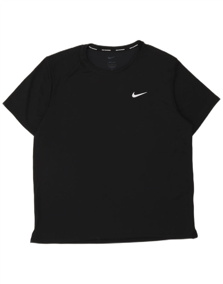 Tricou grafic Nike Dri Fit pentru bărbați Top mare din poliester negru