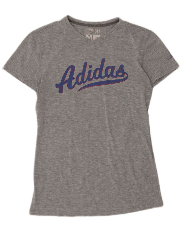 Tricou grafic Adidas pentru femei Top UK 12 Medium Gri Poliester