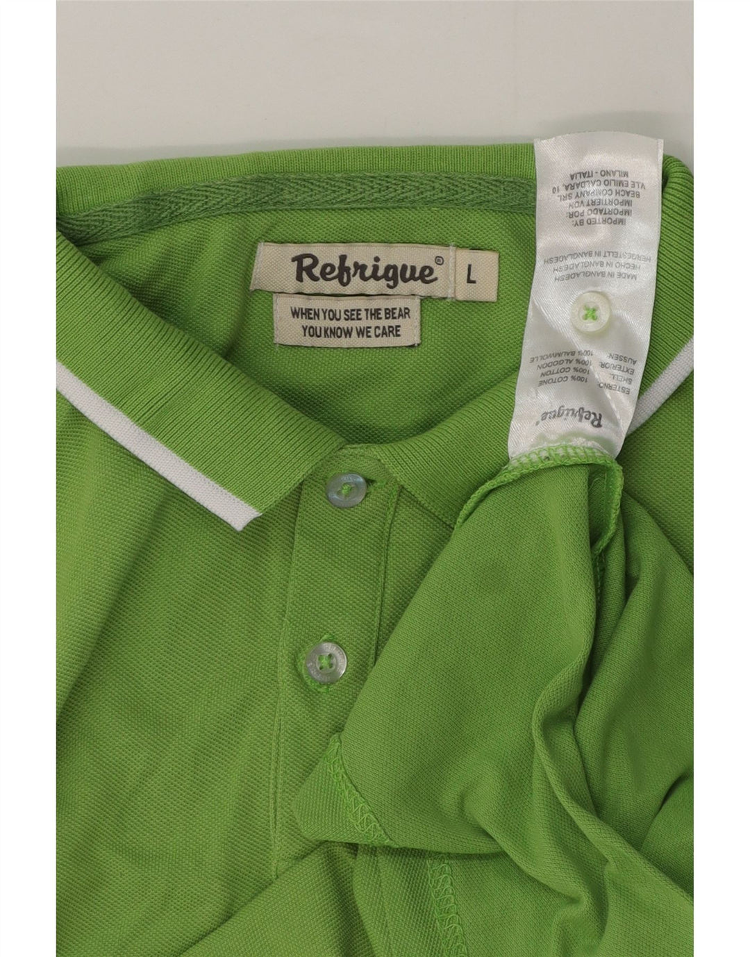 Tricou polo pentru bărbați Refrigiwear, bumbac verde mare