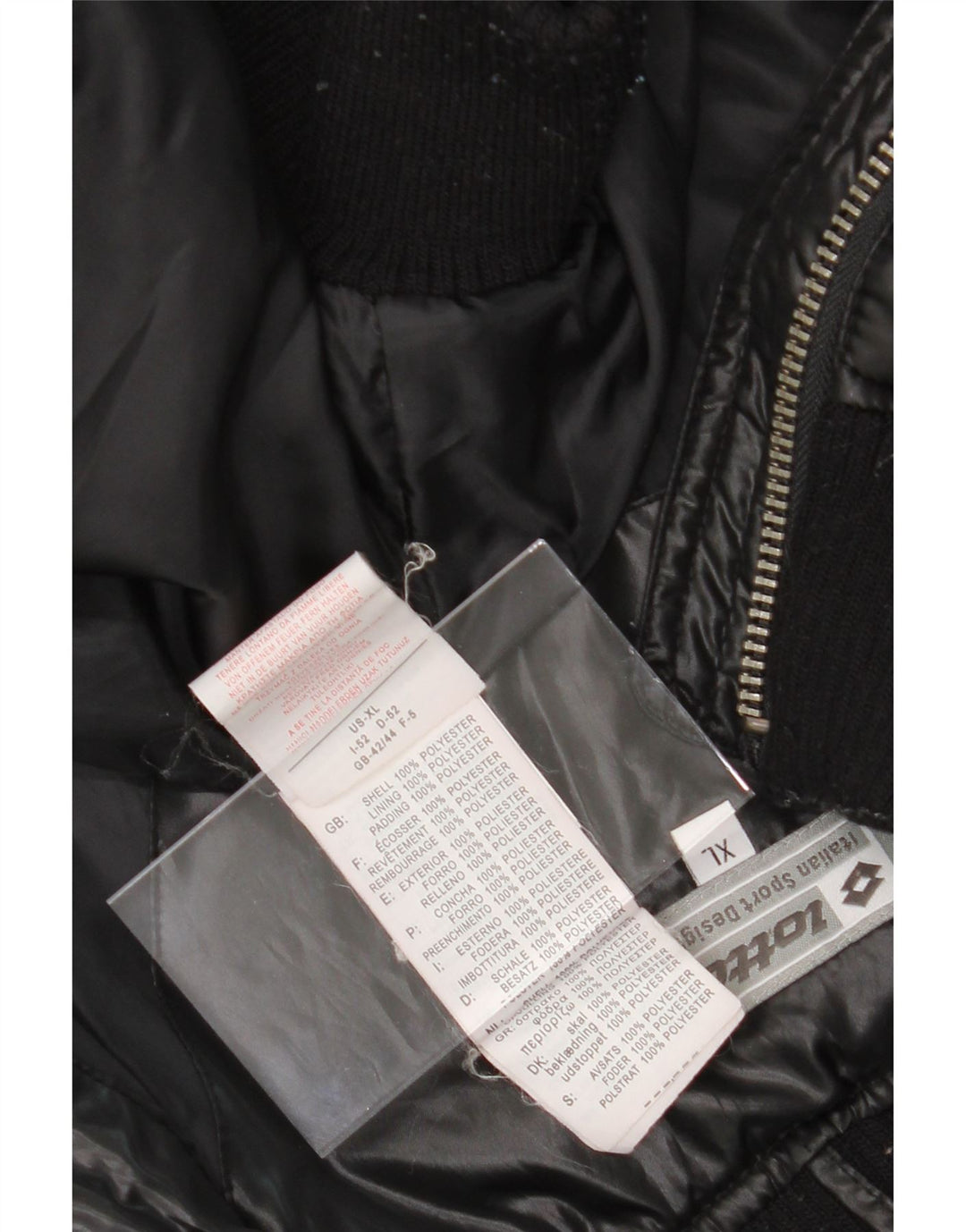 LOTTO Mens Padded Jacket UK 42/44 XL Black Polyester Vintage Lotto and Second-Hand Lotto from Messina Hembry 