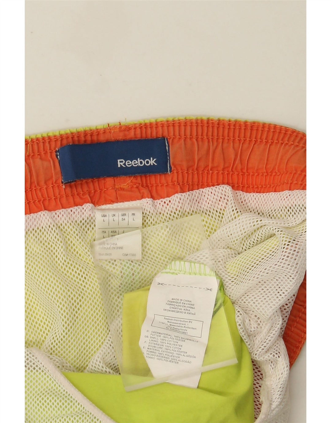 Pantaloni scurți de înot Reebok pentru bărbați, din poliester galben mare