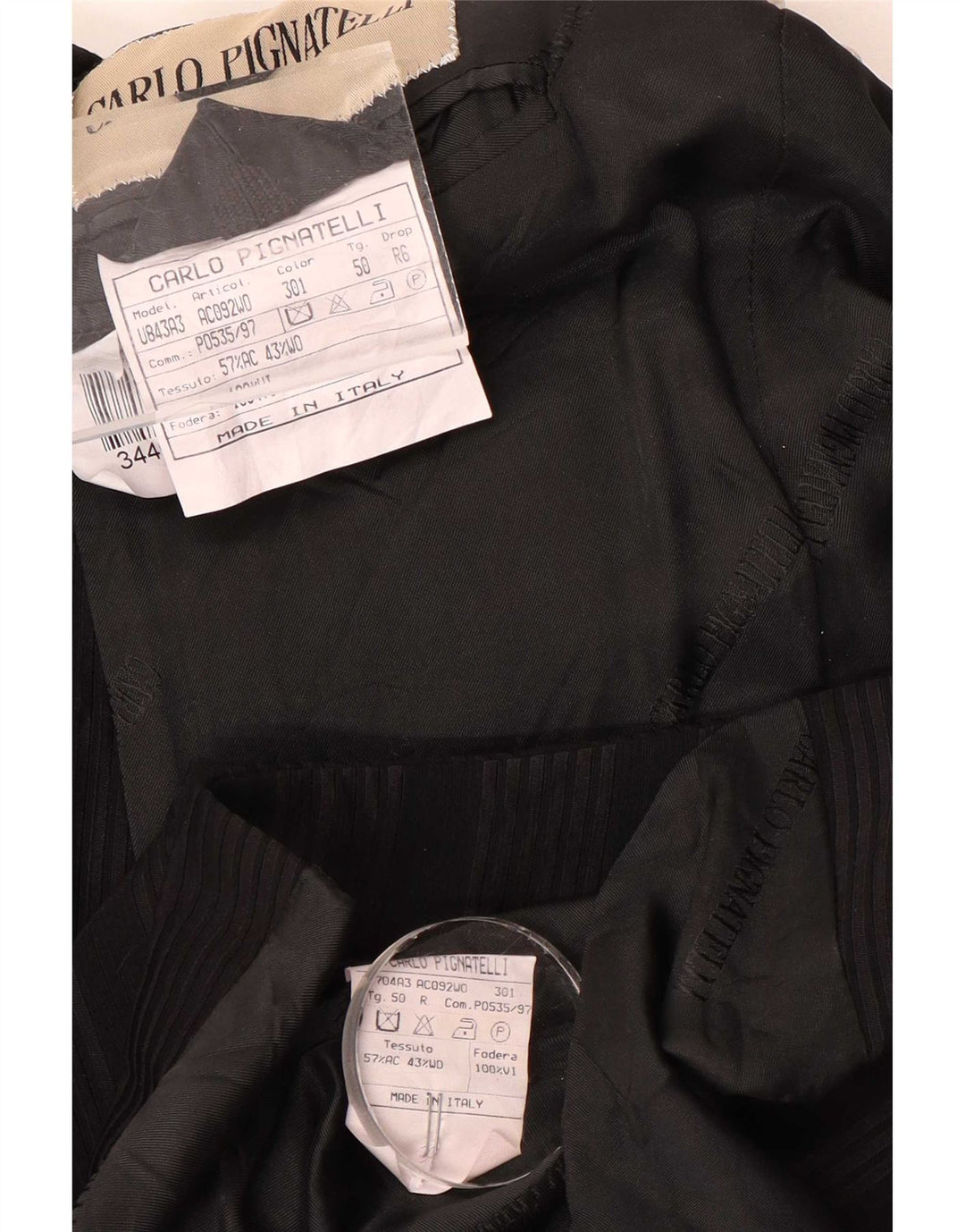 Carlo Pignatelli Set 2 bucăți 6 butoane pentru bărbați IT 50 mare cu dungi negre