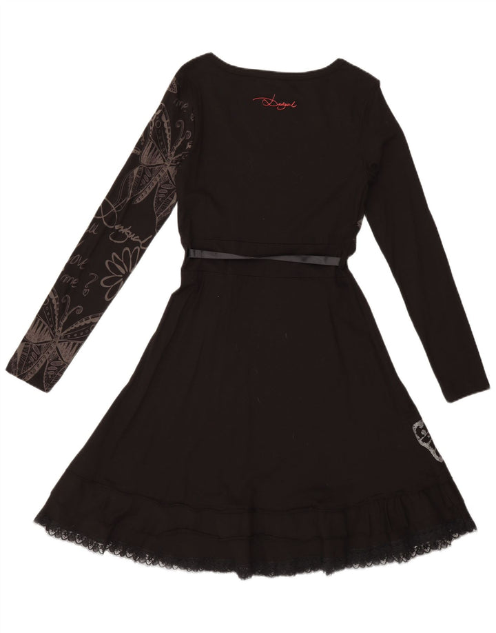 Rochie A-Line pentru femei Desigual UK 12 Medium Negru Floral Colorat