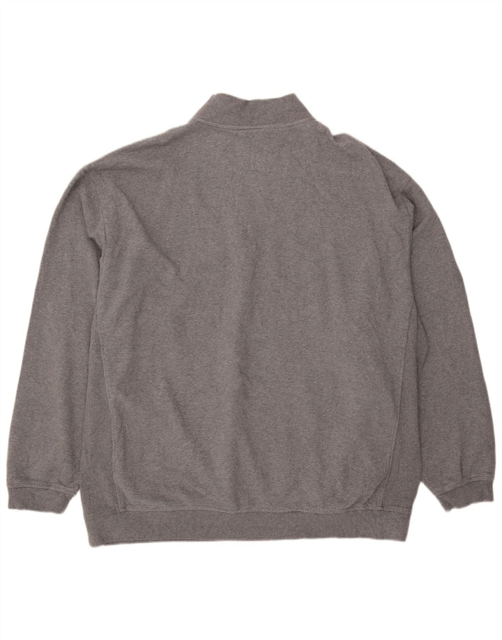 Pulover Nike pentru bărbați, cu fermoar și gât, bumbac gri 3XL