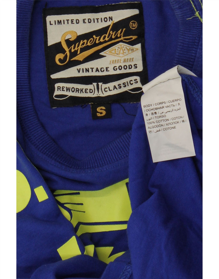 Tricou grafic pentru bărbați Superdry Top mic, albastru, bumbac