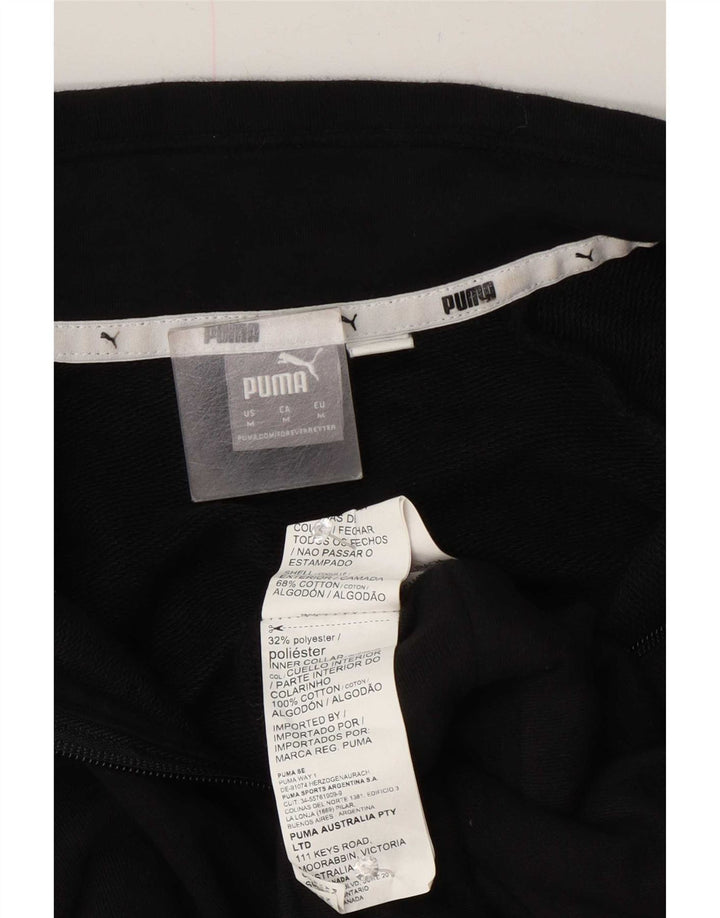 Pulover pentru femei Puma Crop Graphic Gâtul cu fermoar UK 14 Medium Negru