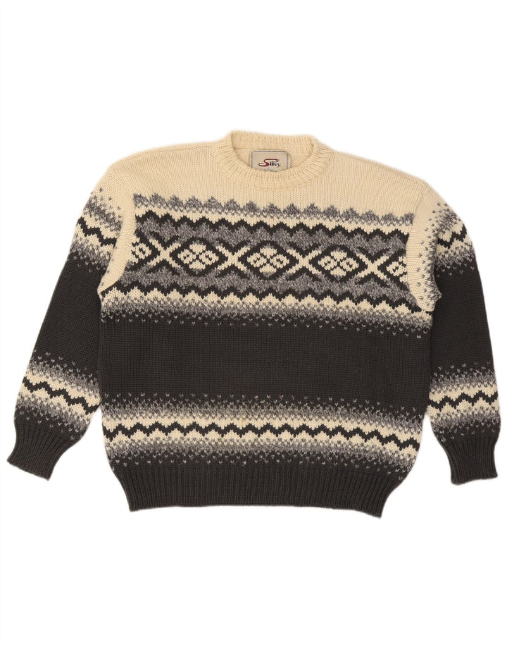 Pulover pentru bărbați Silvy cu gât roșu IT 48 Medium Multicolor Fair Isle
