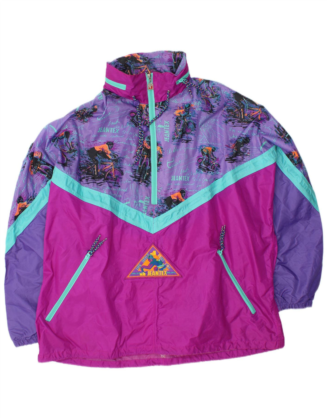 J JEANTEX jachetă de ploaie cu glugă pentru bărbați, Marea Britanie 44/46 2XL, mov, bloc de culoare