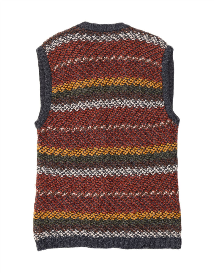 Pulover Cardigan Vintage pentru Damă UK 14 Medium Multicolore Dungi