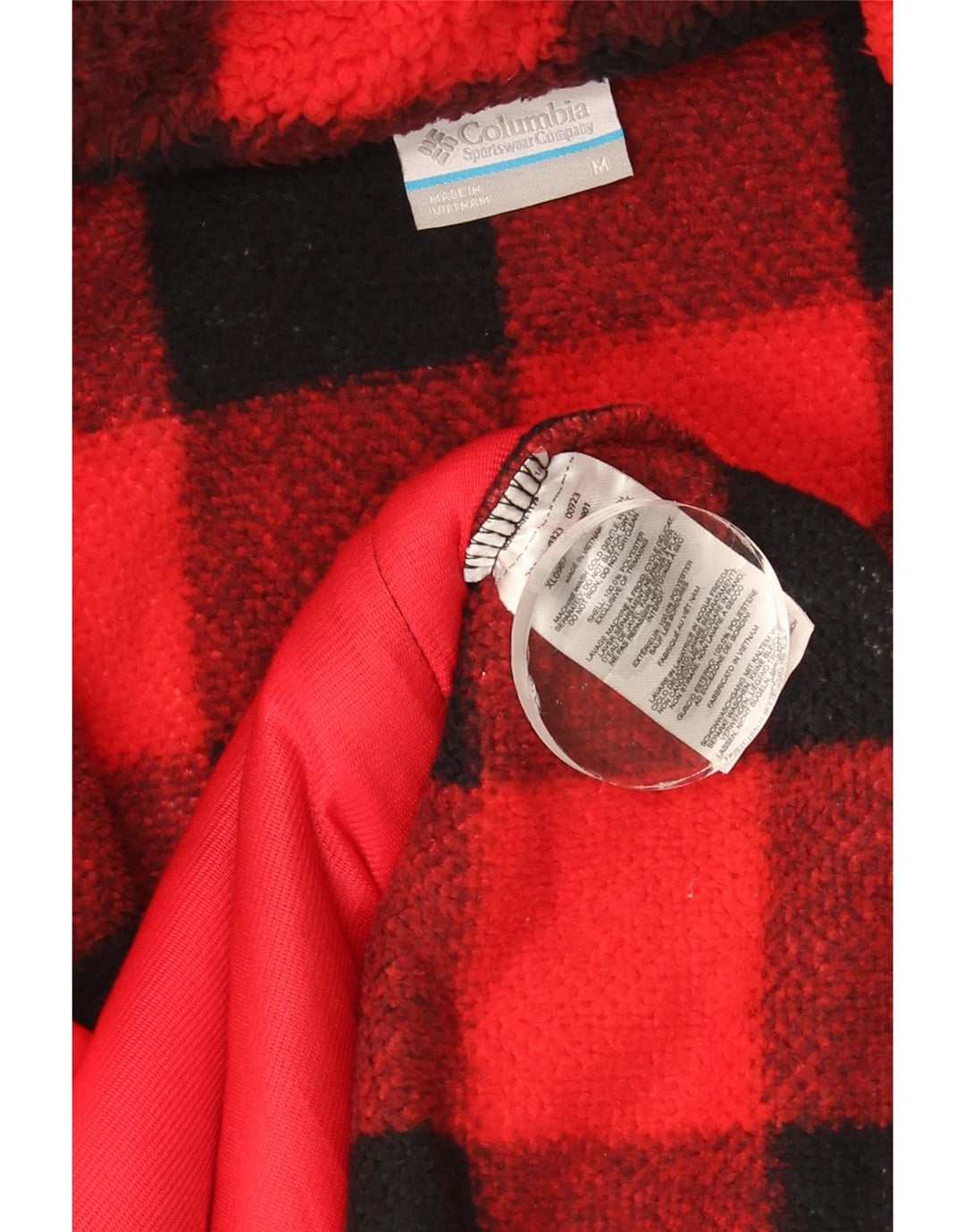 Jachetă fleece Columbia pentru femei UK 14 Medium Red Gingham Poliester