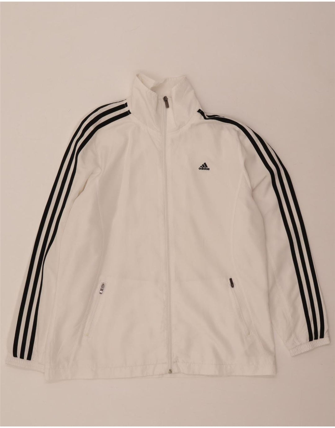 Jachetă de top pentru trening Climalite pentru femei Adidas UK 16 Poliester alb mare