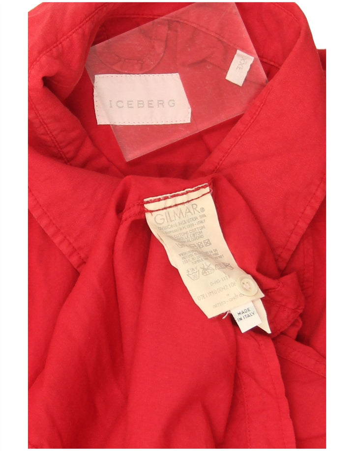 Cămașă cu mânecă scurtă pentru femei Iceberg UK 20 2XL Bumbac roșu