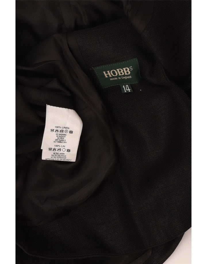 Jachetă Hobbs pentru femei Crop cu 3 nasturi, UK 14, in negru mediu