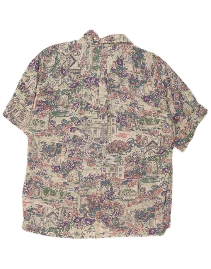 Cămașă cu mânecă scurtă pentru bărbați ELEGANCE Mărimea 41/42 mare, multicoloră, florală