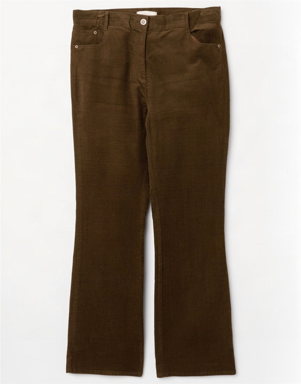 Marks & Spencer Pantaloni de velur pentru femei Per Una UK 14 Large W32 L30 Khaki