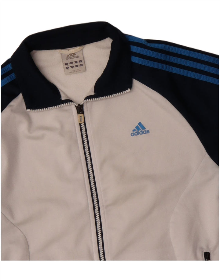 Jachetă de trening pentru bărbați ADIDAS UK 38/40 Medium White Colorblock