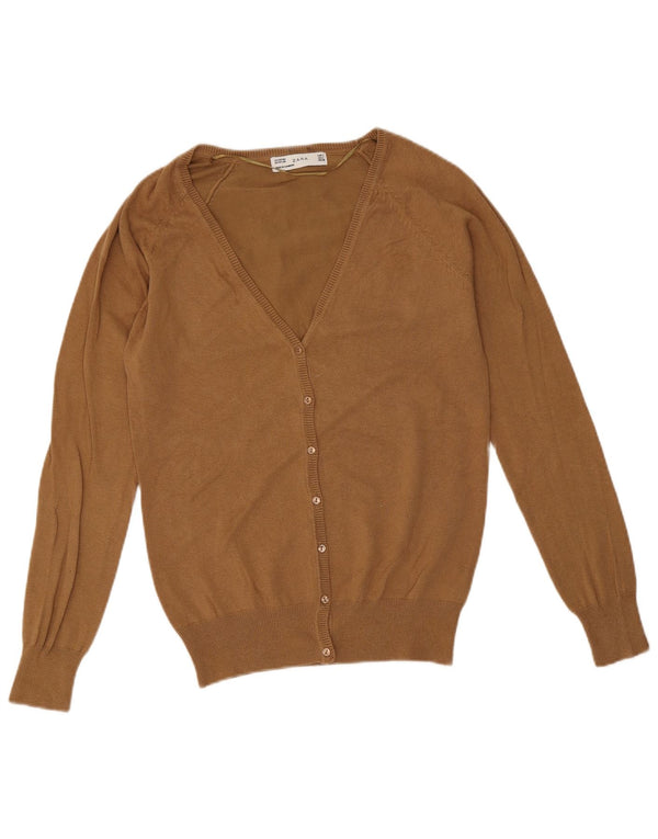 Pulover cardigan pentru femei Zara UK 14 mare, bej, bumbac